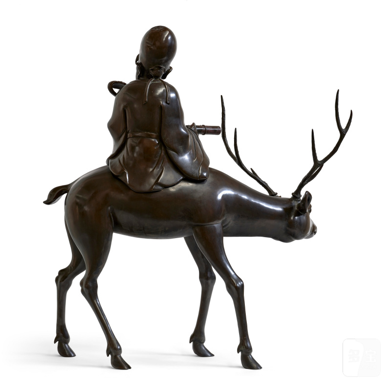 IMPORTANTE SCULPTURE DE JURO (SHOULAO) EN BRONZE  JAPON, ÉPOQUE EDO, XVIIIE-XIXE SIÈCLE - 图2